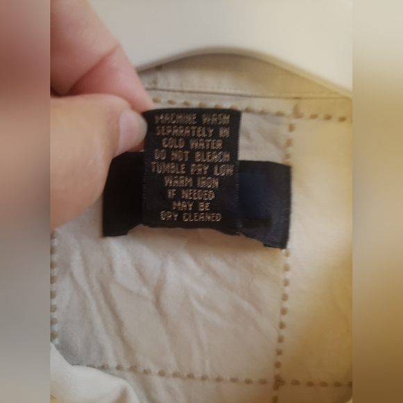 AXIS LA Camp Shirt Men's 2XT Button Down Casual Square Stitching Beige Cotton - Picture 10 of 10